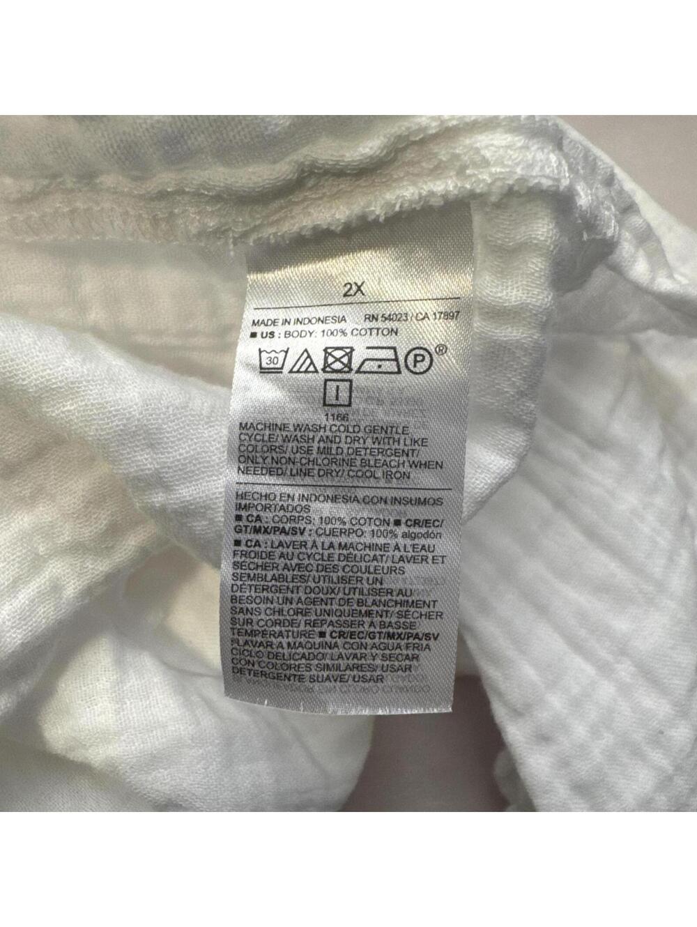 Dreamy White Double-Gauze Oversized Button-Down 2X - Picture 7 of 7